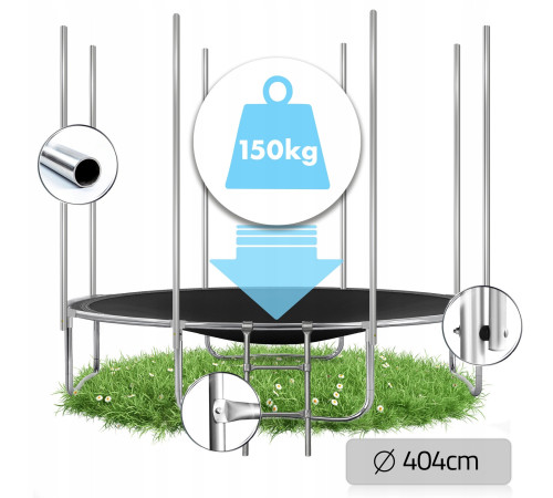 Батут Neo-Sport NS-13Z241 з зовнішньою сіткою 13 футів 404 см, чорно-червоний