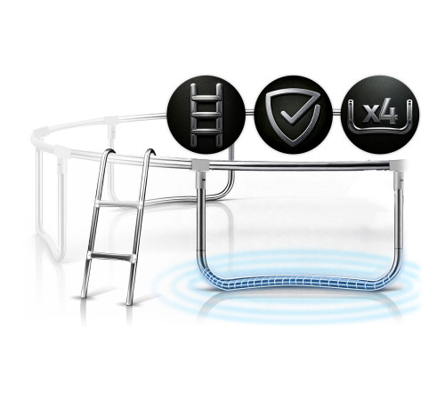 Батут Neo-Sport NS-13Z221 з зовнішньою сіткою 13 футів 404 см, чорно-синя