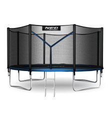 Батут Neo-Sport NS-13Z221 з зовнішньою сіткою 13 футів 404 см, чорно-синя