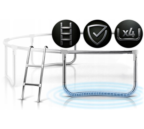 Батут Neo-Sport NS-13Z221 з зовнішньою сіткою 13 футів 404 см, чорно-синя