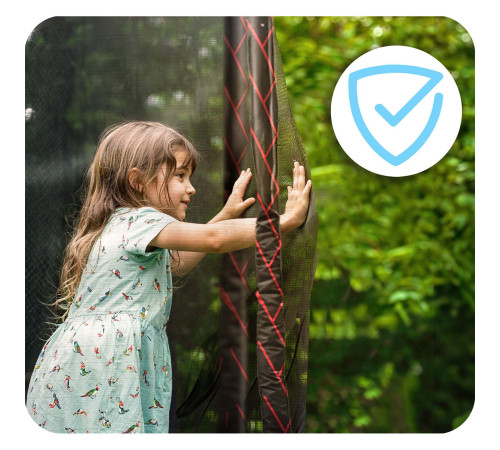 Батут Neo-Sport NS-14Z241 з зовнішньою сіткою 14 футів 435 см, чорно-червоний