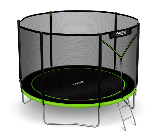 Батут Neo-Sport NS-06Z231 з зовнішньою сіткою 6 футів 183 см, чорно-зелений