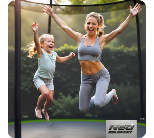 Батут Neo-Sport NS-06Z231 з зовнішньою сіткою 6 футів 183 см, чорно-зелений