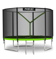 Батут Neo-Sport NS-06Z231 з зовнішньою сіткою 6 футів 183 см, чорно-зелений