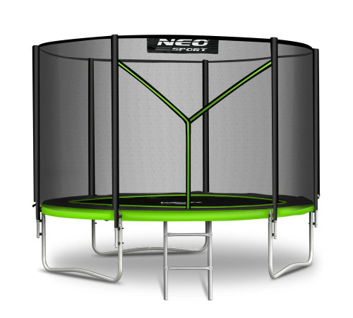 Батут Neo-Sport NS-06Z231 з зовнішньою сіткою 6 футів 183 см, чорно-зелений