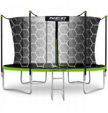 Батут Neo-Sport NS-15Z241 з внутрішньою сіткою 15 футів 465 см, чорно-зелений