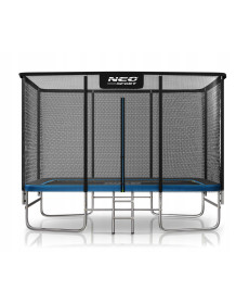 Батут Neo-Sport з зовнішньою сіткою 12 x 8 футів 244 х 366 см, чорно-синій