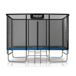 Батут Neo-Sport з зовнішньою сіткою 12 x 8 футів 244 х 366 см, чорно-синій