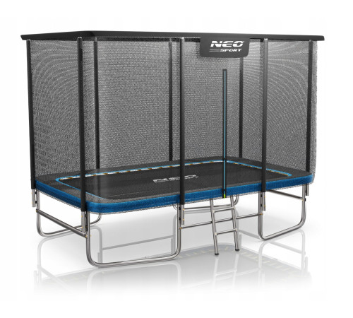 Батут Neo-Sport з зовнішньою сіткою 12 x 8 футів 244 х 366 см, чорно-синій