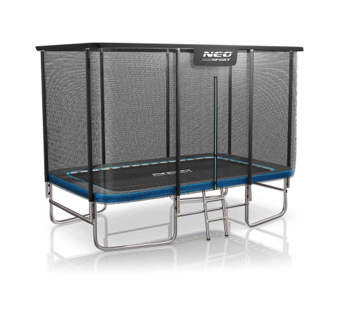 Батут Neo-Sport з зовнішньою сіткою 14 x 10 футів 427 x 305 см, чорно-синій