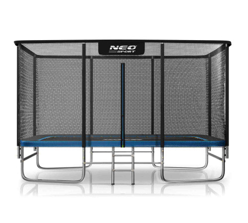 Батут Neo-Sport з зовнішньою сіткою 14 x 10 футів 427 x 305 см, чорно-синій
