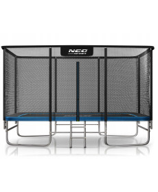 Батут Neo-Sport з зовнішньою сіткою 14 x 10 футів 427 x 305 см, чорно-синій