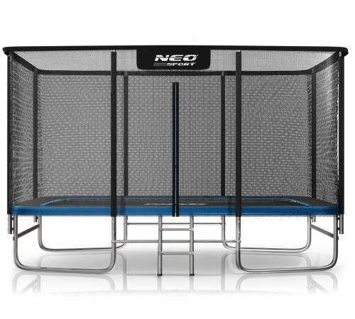Батут Neo-Sport з зовнішньою сіткою 14 x 10 футів 427 x 305 см, чорно-синій