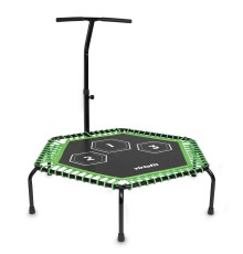Батут для фітнесу VIRTUFIT PRO з поручнем 127 см, чорно-зелений