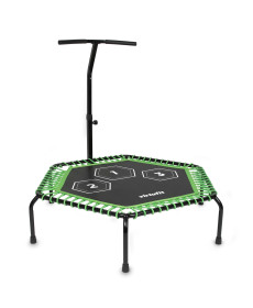 Батут для фітнесу VIRTUFIT PRO з поручнем 127 см, чорно-зелений