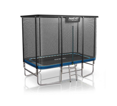 Прямокутний батут Neo-Sport з зовнішньою сіткою 10 x 7 футів 305 x 213 см, чорно-синій