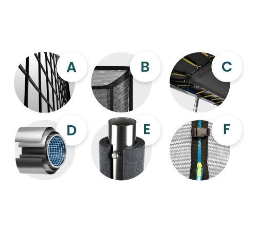 Прямокутний батут Neo-Sport з зовнішньою сіткою 10 x 7 футів 305 x 213 см, чорно-синій