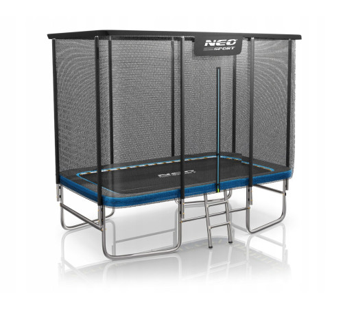 Прямокутний батут Neo-Sport з зовнішньою сіткою 10 x 7 футів 305 x 213 см, чорно-синій