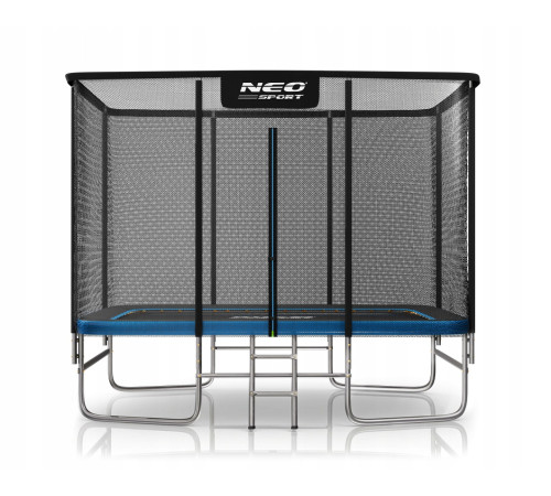 Прямокутний батут Neo-Sport з зовнішньою сіткою 10 x 7 футів 305 x 213 см, чорно-синій