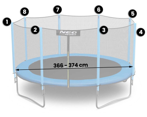 Захисна сітка для трампліна 374 см 12 футів Neo-Sport