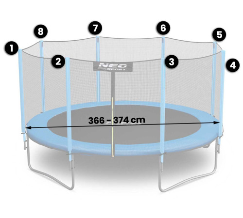 Захисна сітка для трампліна 374 см 12 футів Neo-Sport
