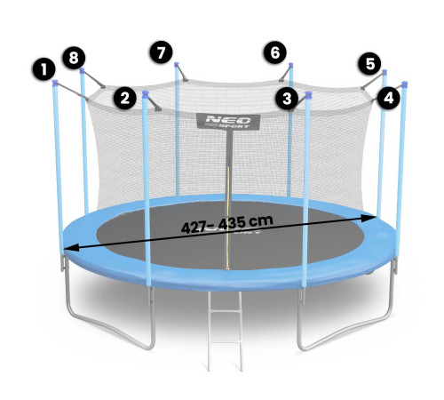 Сітка для батутів 435 см 14 футів Neo-Sport