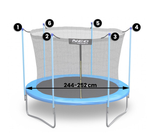 Внутрішня сітка для батута 252 см 8 футів Neo-Sport