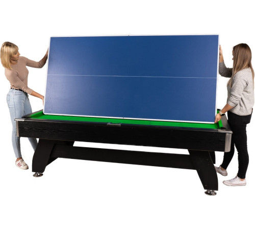 Більярдний стіл Thunder з покриттям для аерохокею/пінг-понгу Thunder 8FT - BOLD-BLACK Більярдний стіл Thunder з покриттям для аерохокею/пінг-понгу Thunder 8FT - BOLD-BLACK