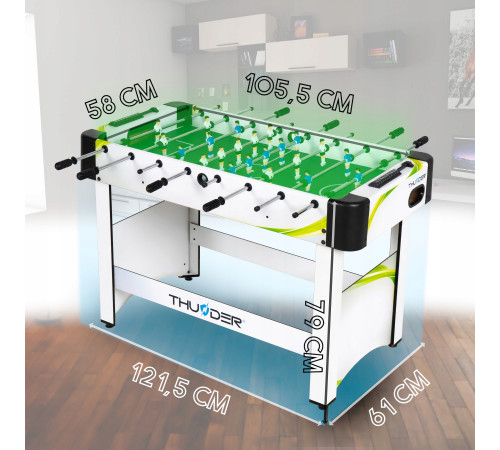 Настільний футбол THUNDER 4FT FROST, 122 х 61,5 х 80,5 см