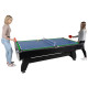 Більярдний стіл THUNDER з накриттям для аерохокею/пінг-понгу 9FT BOLD-BLACK
