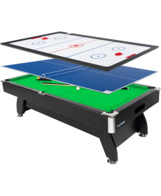 Більярдний стіл Thunder 7FT BOLD-BLACK з накладкою для більярду / пінг-понгу, 226 х 127 х 80 см