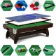 Більярдний стіл Hop-Sport Vip Extra 9 FT з накладками для пінг-понгу та аерохокею, 281 х 155 х 80 см