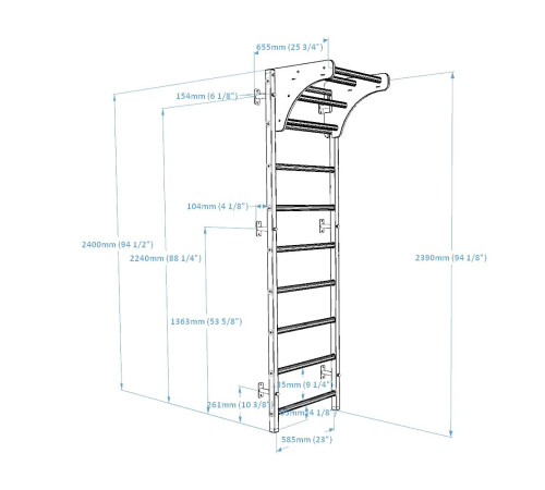 Шведська стінка BenchK 711B + A076 з аксесуарами