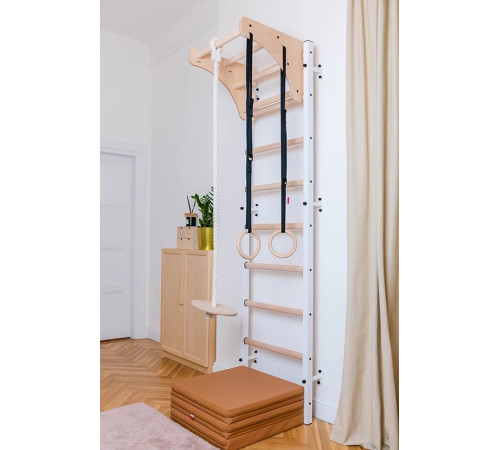 Шведська стінка BenchK 711W + A204 з аксесуарами, біла