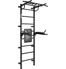 Шведська стінка Gamma Workout Grand 224 х 95 см з турніком та поручнями, чорна