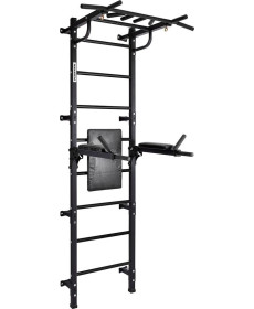 Шведська стінка Małpiszon Gamma Workout Grand 224 х 95 см з турніком та поручнями, чорна