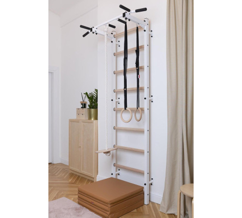 Шведська стінка BenchK 311W 240 x 67 см з аксесуарами, біла