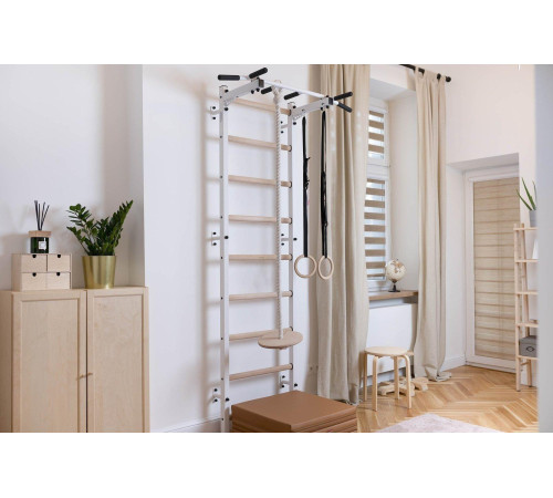 Шведська стінка BenchK 311W 240 x 67 см з аксесуарами, біла