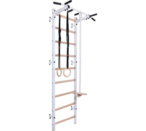 Шведська стінка BenchK 311W 240 x 67 см з аксесуарами, біла