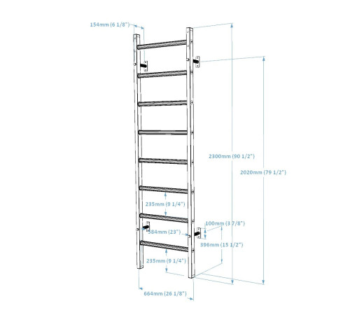Шведська стінка BenchK 210B, чорна