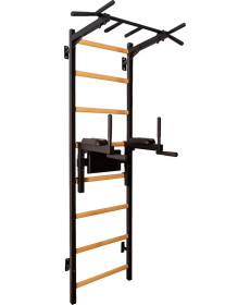 Шведська стінка BenchK 222B з турніком та брусами, чорна