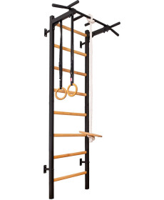 Шведська стінка BenchK 222B 230 х 67 см з турніком та аксесуарами, чорна