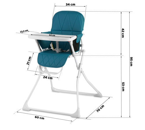 Стільчик для годування Ricokids Nuco 70 х 60 х 95 см - синьо-білий