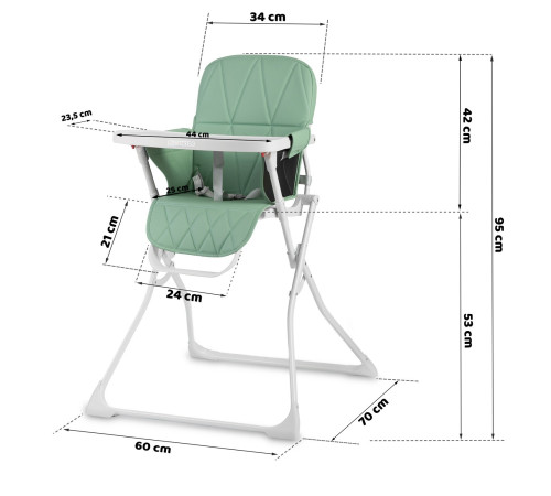 Стільчик для годування Ricokids Nuco 70 х 60 х 95 см - зелено-білий