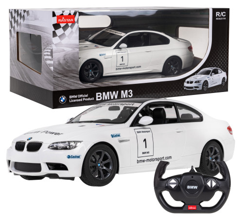 BMW M3 білий RASTAR модель 1:14 Автомобіль на дистанційному керуванні + пульт 2,4 ГГц