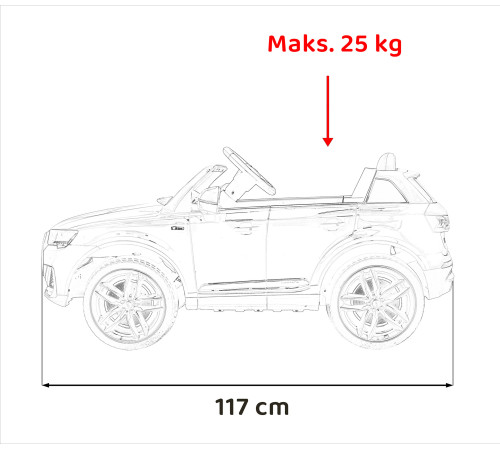 Дитяча акумуляторна машинка Audi Q7 NEW LIFT Біла