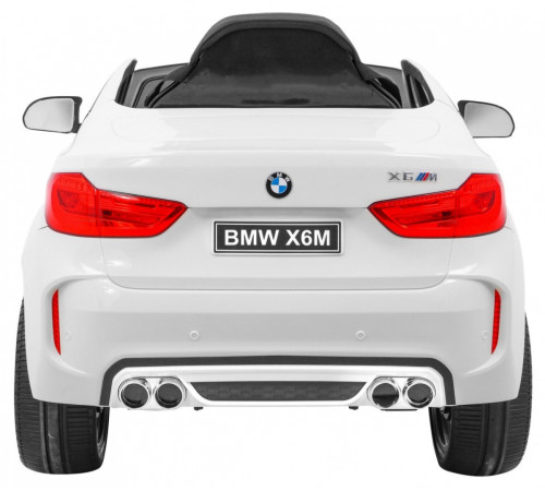 Дитячий електромобіль BMW X6M білий + пульт + EVA + вільний запуск + аудіо панель + LED