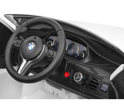Дитячий електромобіль BMW X6M білий + пульт + EVA + вільний запуск + аудіо панель + LED