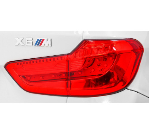 Дитячий електромобіль BMW X6M білий + пульт + EVA + вільний запуск + аудіо панель + LED