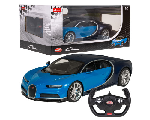 Bugatti Chiron blue RASTAR модель 1:14 Автомобіль на дистанційному керуванні + світлодіодні фари + пульт 2,4 ГГц